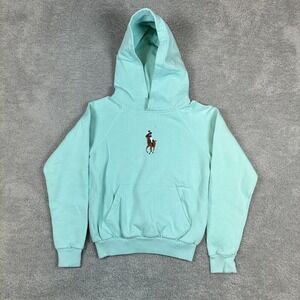 Polo Ralph Lauren Women's Big Pony Hoodie Green Sweatshirt Size XS- Authentic